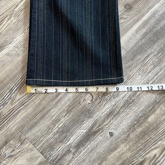 Luxury Escada Designer Denim Bootcut Gold Striped Jeans 40 Euro - Picture 7 of 11
